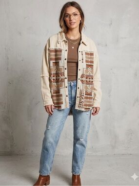 Aztec Patchwork Shacket set- size S